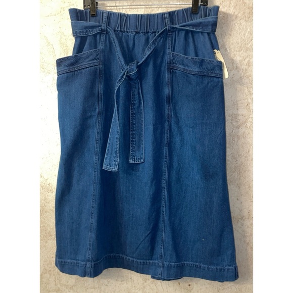 St. John's Bay Womens High Rise Midi Denim Skirt - Picture 2 of 7